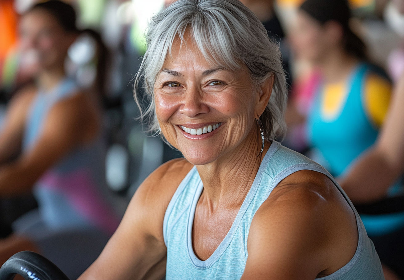 Активні люди старшого віку займаються фітнесом